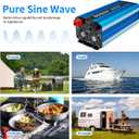 5000W Pure sine Wave Inverter DC 12V to AC 110V/120V Converter 10000w (Peak) with LCD Display Wireless/Wired Remote Control 4AC outlets 4USB and Hardwired AC.Ideal for RV Travel Off-Grid Solar Systems