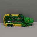 Dinosaur Race Track Toys for Kids 3-5 | 59" Dual Track Transport Truck with 12 Die-Cast Cars | Swallow & Race Action | Carrier Truck Toy Birthday Gift for 4 5 6+ Years Old Boys & Girls (Green)