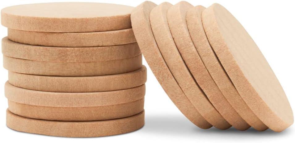 Wood Discs and Blank Tokens for Crafts, 1-1/4 x 1/8 inch Wooden Coins, Pack of 100 Unfinished Wood Circles, by Woodpeckers