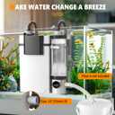 Hygger Quiet Hang On Back Aquarium Filter 5-30 Gallon Small Fish Tank Canister Filter with Surface Skimmer Spray Bar 3 Floss Pads Bio Filter Media Adjustable Flow, Easy Water Change 132 GPH
