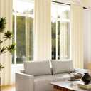 2Pcs 36inch Ivory Kitchen Tier Curtains for Windows, Semi Light Filtering Curtains for Bedroom, Living Room, Basement, Bathroom, Window Treatments (24" W x 36" L)