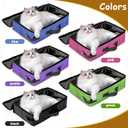 Foldable Travel Litter Box for Cats, 16 * 12 * 6 inches Portable Litter Box with Zipped Lid, Lightweight & Easy to take, Cat Essentials for Outdoor Long Distance Traveling & Camping - Pink