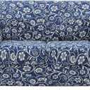 hyha Couch Cover, Loveseat Covers, Floral Pattern, Stretch, Printed, 3 Pieces, Sofa Slipcovers, for 2 Separate Cushion Couch Sofa, Washable Furniture Protector for Dogs(Loveseat, Baroque) (Medium, Blue)