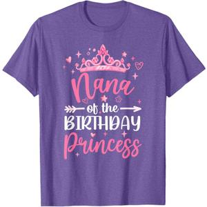 Nana of The Birthday Princess Birthday Girl Kid Family T-Shirt, Medium