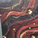 ChaudArt Glamorous Red and Black Marble with Gold Accents Wall Decor for Luxe Lounge Evoking Opulent Elegance, 36"L x 24"W