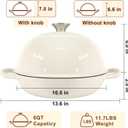 AHJ 6QT Dutch Oven For Bread Baking, Enameled Cast Iron Dutch Oven Pot with Lid, Multi-Functional Bread pan, Sourdough Baking Supplies with Proofing Basket, Cast Iron Bread Oven, Silicone Sling & Gloves.