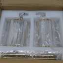 Hardwired Crystal Wall Sconces Set of Two - Dimmable Wall Light Fixtures 3000K, Warm White, for Hallway, Bathroom, Living Room, Bedroom, Brass, 20.1 Inch