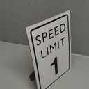 Race Car Birthday Decor, Speed Limit Sign, Fast One, Race Car Birthday Party Decorations, 811 Wooden Play Sign with Stand, Let's Go Racing Party Supplies for Boy Race Fans - LP062