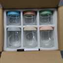 DRKIO 10 & 16 Oz Overnight Oats Containers with Lids - 6 Pack Glass Storage Jars with Airtight Lids Wide Mouth Mason Food Jars Great for Meal Prep Salad Chia Puddirg Snacks Yogurt Sugar Spice Cereal