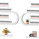 Lorvain 6PS Metal Wall Mounted Nail Polish Storage Racks, White Display Rack U Shape Cosmetic Display Case Lipstick Perfume Wall Shelf Essential Oil Organizer for Nail Polish Bottles Spa Nail Salon