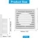 PATIKIL 4" Wall Vent, 2pcs ABS Gable Vent Grille Louvered Square Louver Air Vent Cover with Screen Mesh for Exterior Wall AC HVAC Intake Exhaust Ventilation