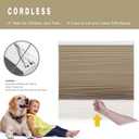 Changshade Cordless Cellular Shades, Blackout Room Darkening Black Out Honeycomb Blinds for Indoor Windows Bedroom, Pull Down Pleated Accordion Blind Easy Install, Shade Size 35" Wx64 H, Light Brown