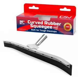 DSV Standard Curved Floor Squeegee 36’’, Rubber Blade Garage Squeegee, Taper Pole Connection - Handle Sold Separately for Tiles, Concrete and Asphalt