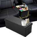 Mixsuper Liner Car Seat Organizer for Kia Telluride 2020-2026 Center Console Organizer with Cup Holders for Telluride, Kids Toys Baby Supplies Dog Toy Box Storage Bin Travel Accessories
