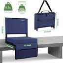 Dicprms Stadium Seats for Bleachers with Back Support,Bleacher Chairs with Back and Cushion,Portable Stadium Seats,Thick Padded Folding Chair,Comfort for Sports Events, Navy Blue 2pcs