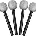 Yaomiao 4 Pcs Fake Microphone Plastic Bling Glitter Microphone Prop Sparkly Popular Singer Party Favors for Halloween Cosplay Supplies Disco Stage Party Favors