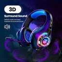 Tatybo Gaming Headset for PC, Ps5, Ps4, Switch, Mobile, Xbox Headset with Deep Bass Stereo Sound, Over Ear Gaming Headphones with Noise Canceling Mic, RGB, Ps5 Headset for Nintendo, Xbox