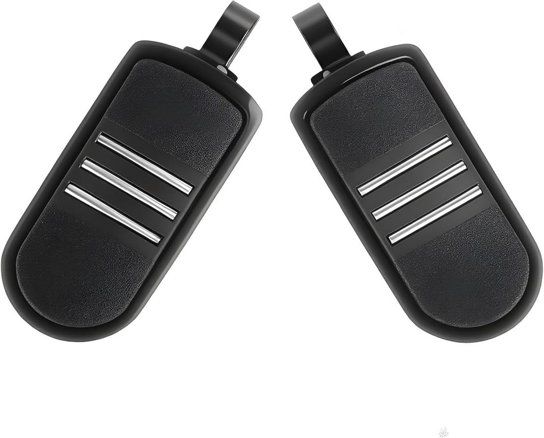 Adjustable Highway Pegs 1.25" 32mm Engine Guard Footpegs - Black Motorcycle Foot Rests with Anti-Slip Rubber Streamliner Style Compatible with Harley Touring Road King Street Glide Sportster Softail