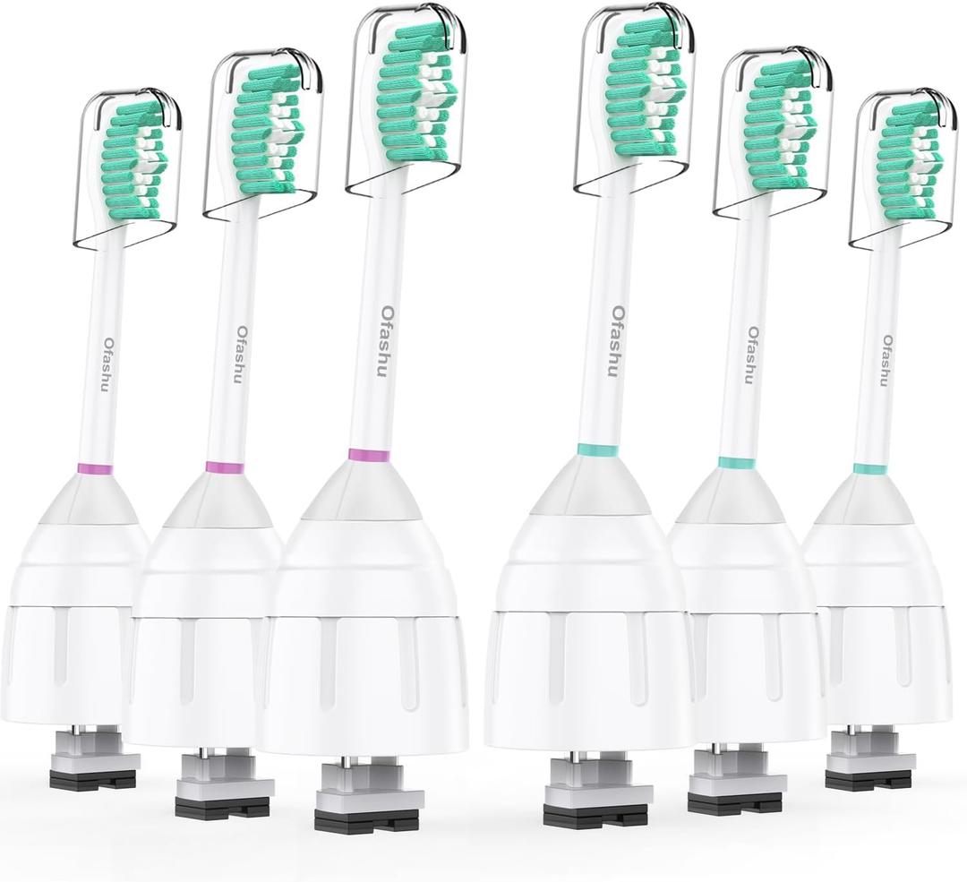 Replacement Heads for Philips Sonicare E-Series - Ofashu Brush Head Compatible with Essence Xtreme Elite Advance 7022 5610 White, 6 Packs Screw-on Electric Toothbrush