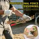Upgraded Fence Wire Tensioner, Retractable Ratchet-Style Wire Tensioner and Tensioning Tool, Compatible with All Wire Types, 4,400 lbs Tensile Strength, Heavy-Duty Steel Construction