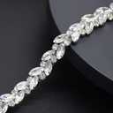 Jerler 1 Yard Rhinestone Trim, Crystal Rhinestone Chain Applique, Ideal for DIY Decoration and Wedding Clothing Embellishments, 0.6" Width (Crystal)
