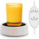 Electric Large Candle Warmer Plate - Ceramic Candle Wax Warmers Timer Adjust Fragrance Intensity Auto Shut Off for Home Office, Aromatherapy Fragrance and Heating Beverage, Milk, Tea, Hot Chocolate