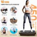 Vibration Plate Exercise Machine, Compact Vibration Platform for Full Body, Vibrating Plate for Lymphatic Drainage with Resistance Bands(Lacquer Black)