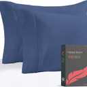 Ashton Sheets Luxury Egyptian Cotton Standard/Queen Pillow Cases Set of 2 - High Thread Count Standard/Queen Pillowcases, Sateen Weave Cooling Pillowcase for Standard/Queen Pillows - Deep Blue