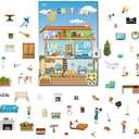 Magnetic Portable Playboard Doll House Family Magnets for Todder Kids Perfect Preschool Learning Travel Toy (65 Pcs)