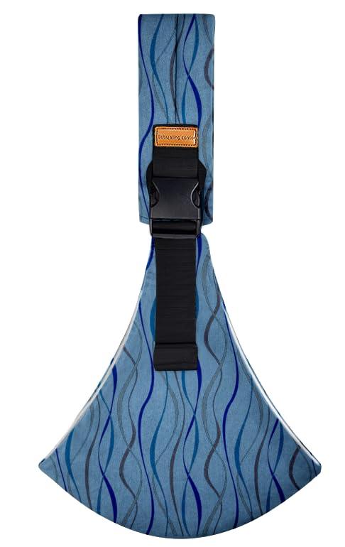 Marrlly Baby Sling Carrier Newborn to Toddler Adjustable One-Shoulder Design with Hip Seat Support, Labor-Saving Baby Wraps Carrier 10-30 lbs(Blue) (Classic)