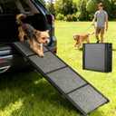 Lightweight Aluminum Dog Ramp for Women & Seniors - 67" Folding Car Ramp for Large Dogs to 250lbs | Portable Pet Ramp with Non-Slip Surface for Safe SUV, Truck Entry & Joint Care for Senior Pets