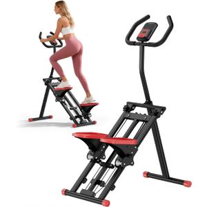 Stair Stepper for Home, 3-Level Resistance with Non-Slip Pedals & LCD