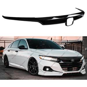 3Pcs Front Grille & Eyelid Cover Set, Compatible with 2021-2022 Honda Accord 10.5th Gen Sedan (Glossy Black)