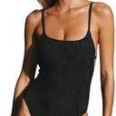 YAKISWIIM Womens Sexy One Piece Bathing Suits Tummy Control Scoop Neck Padded Swimsuit Open Back High Cut Slimming Swimwear, S