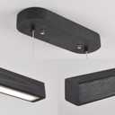 31.5" Black Linear Pendant Light Wooden Led Linear Pendant Light Fixtures Ceiling Hanging Dimmable Pendant Lights for Dining Room Kitchen Island Pool Table Lights Black Wood FinishKitchen Lights