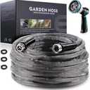 Relxitl Garden Hose 100feet, Water Hose with 10 Function Hose Nozzle, NON-Expandable Hose, Tough & Flexible, Lightweight, Crush Resistant Fittings, Kink & Tangle Free, Rust Proof for Watering