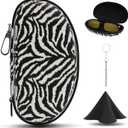 XANAD EyeGlass Case Hard Shell for Sunglasses/Blue Light Glass/Safety Glasses/Reading Glass/Night Driving Glasses(Zebra Pattern) (Zebra Animal Print)