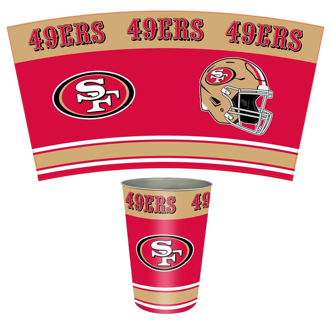 FANMATS NFL - San Francisco 49ers Wastebasket | Red | 15"x10.5"x10.5" | Primary Logo, Helmet, & Wordmark