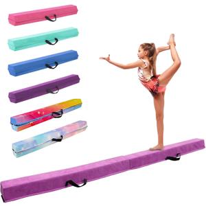 8FT/9FT/9.5FT/10FT Folding Balance Beam, Portable Gymnastics Beam Equipment with Non Slip Rubber Base & Suede Cover for Training/Practice/Professional Home Exercise (9.5ft*6in*4.8in(287.5*15*12cm), Purple) 8FT/9FT/9.5FT/10FT Folding Balance Beam, Portable Gymnastics Beam Equipment with Non Slip Rubber Base & Suede Cover for Training/Practice/Professional Home Exercise (9.5ft*6in*4.8in(287.5*15*12cm), Purple)