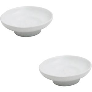 Soap Dish Round Ceramic Bathroom Replacement Soap Holder 2 Pieces A63-2