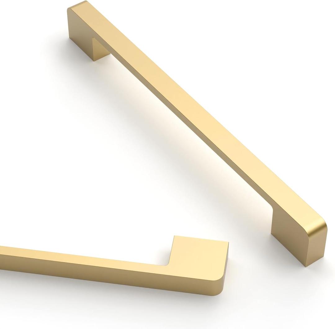 Asidrama 10 Pack 7.5 Inch(192mm) Brushed Gold Cabinet Pulls Gold Kitchen Cabinet Handles, Cabinet Pulls Kitchen Cabinet Hardware for Cupboard Drawer Handles