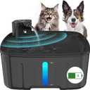 Dog Water Fountain Wireless,2.1GAL/8L Large Dog Water Fountain Battery Operated, Dog Fountain Water Bowl with Sensor,Wireless Smart Pump,Timer,BPA-Free,Ideal for Large Dogs,Multi-Pet Home (Black)