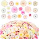 210 Pcs Mini Silk Flower Heads Small Fake Rose Daisy Faux Flowers Bulk for Crafts Artificial Loose Fabric Flowers Heads Sunflower Bulk for Wedding Hair Cap Dresses Decorations (Light Colors Mixed)