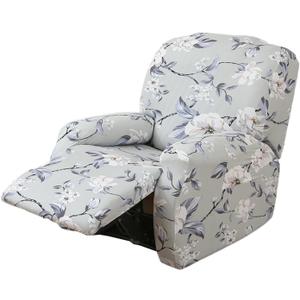 FUANGUI Recliner Chair Cover 4-Pieces Lazyboy Cover for Recliner Chair with Storage Pockets Furniture Protector for Living Room, Jacquard Sofa Slipcover for Kids, Pets, Dog and Cat, 10