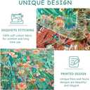 Boho Throw Blanket - 90"x90" 100% Cotton Ultra Soft Lightweight Spring Blanket, 4-Layer Breathable Muslin Blankets for Bed Couch, Reversible Green Floral Printed Bohemian Cotton Quilt