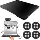 360° Rolling Tray Bamboo Appliance Slider for Kitchen Appliances, for Breville Espresso Machine Accessories, Sliding Tray for Coffee Maker Appliances Mat Easily from Under The Cabinet Black 13"×15.7"