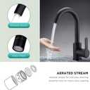 High Arc Bar Sink Faucet Black Single Hole Kitchen Sink Tap Single-Handle RV Faucets Prep Sink Tap with 360 Swivel Spout Kitchen Mixer Tap with 24Inch Water Supply Lines (Tall)