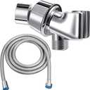 Mimorou 79 Inch Stainless Steel Shower Hose with Adjustable Arm Holder Shower Head Adjustable Replacement Hose Head Holder for Wall (Classic Style, Silver)