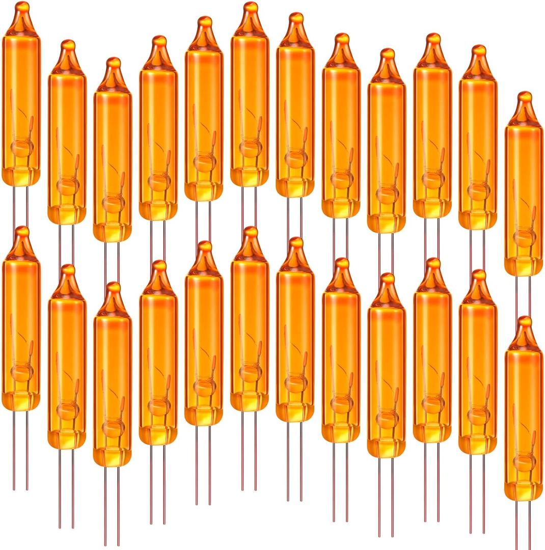 Mudder 100 Count 2.5V Christmas 50/100/150/200 Count Mini Incandescent Wire String Lights Replacement Bulbs Indoor Outdoor Christmas Lights Decorations for Home Xmas Tree (Orange)