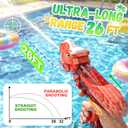Red&Grey Electric Water Gun with Light Flash, Dinosaur Design Automatic Squirt Gun with 26-32FT Long Range, Powerful Water Guns for Adults Squirt Pistol for Summer Outdoor Beach